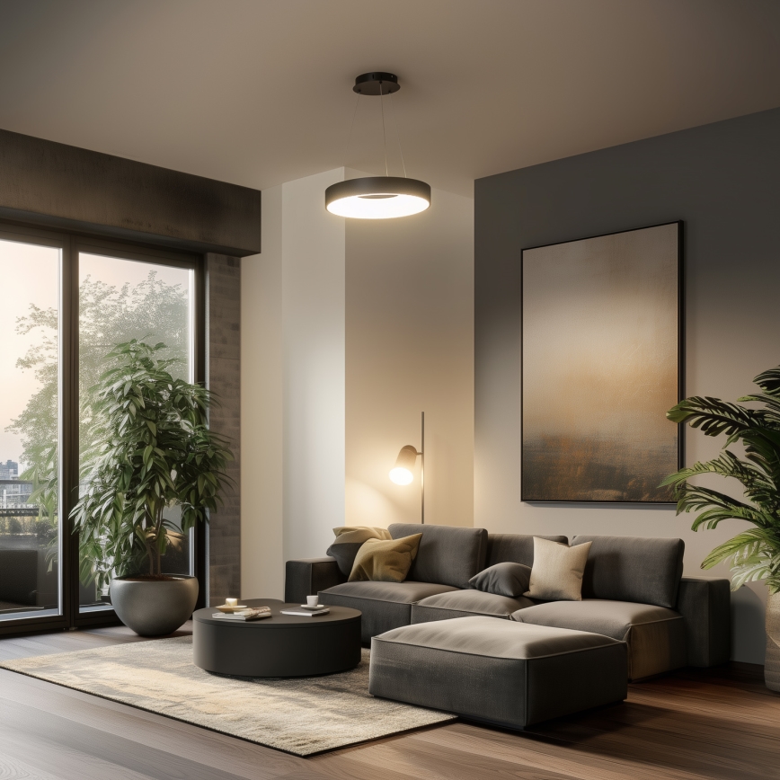 Brilagi - Lámpara colgante LED regulable con cable FALCON II LED/67W/230V 3000-6500K diámetro 40 cm negra + mando a distancia