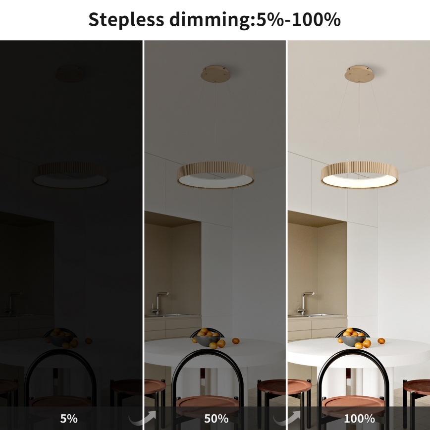 Brilagi - Lámpara colgante LED regulable suspendida por cable FALCON MODERN LED/30W/230V 3000-6500K 40 cm beige + mando a distancia