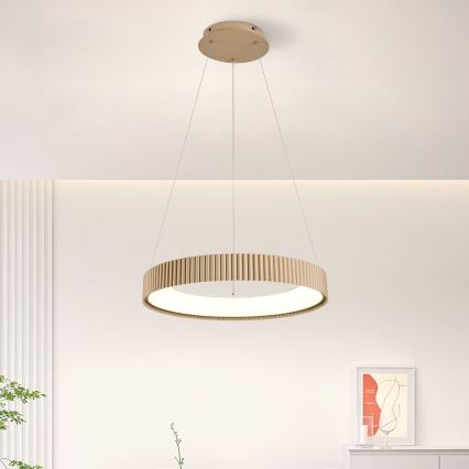 Brilagi - Lámpara colgante LED regulable suspendida por cable FALCON MODERN LED/30W/230V 3000-6500K 40 cm beige + mando a distancia