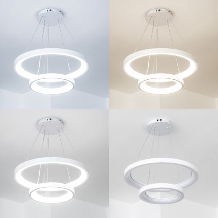 Brilagi - Lámpara colgante LED regulable suspendida por cable FALCON SLIM LED/68W/230V 3000-6500K, diámetro 50 cm, color blanco, con mando a distancia