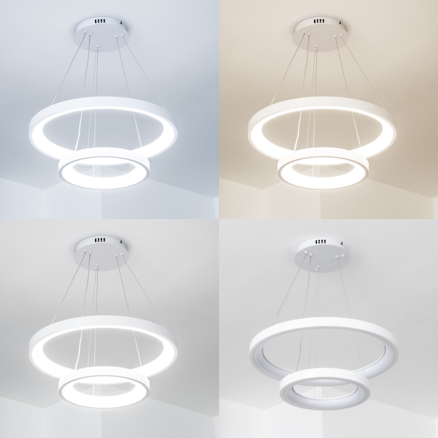 Brilagi - Lámpara colgante LED regulable suspendida por cable FALCON SLIM LED/68W/230V 3000-6500K, diámetro 50 cm, color blanco, con mando a distancia