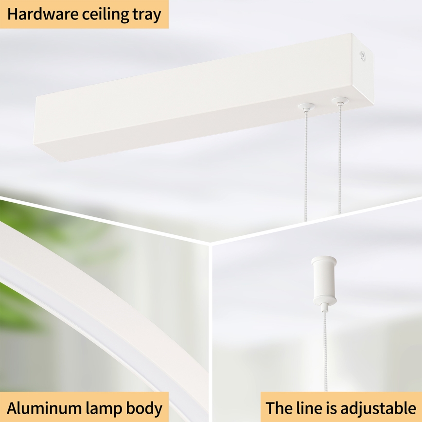 Brilagi - Lámpara colgante LED regulable en cable PORTOFINO LED/98W/230V 3000-6000K blanca + mando a distancia