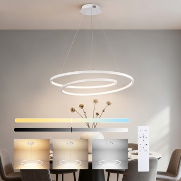 Brilagi - Lámpara colgante LED regulable con cable TWISTER LED/75W/230V 3000-6000K diámetro 70 cm blanca + mando a distancia
