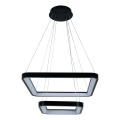 Brilagi - Lámpara colgante LED regulable con suspensión por cable FALCON SLIM LED/78W/230V 3000-6500K 50x50 cm negra + mando a distancia