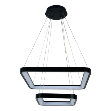Brilagi - Lámpara colgante LED regulable con suspensión por cable FALCON SLIM LED/78W/230V 3000-6500K 50x50 cm negra + mando a distancia