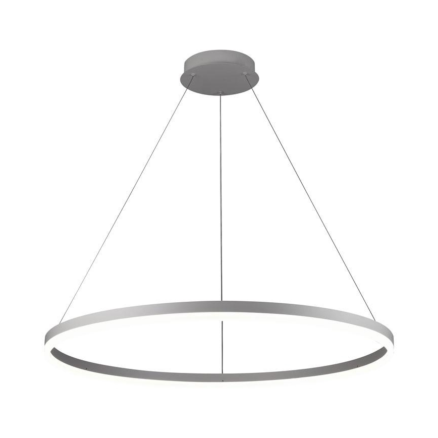 Brilagi - Lámpara colgante LED regulable con cable CIRCLE LED/55W/230V 3000-6500K Ø 80 cm plateada + mando a distancia