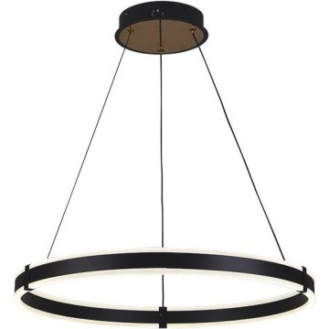 Brilagi - Lámpara colgante LED regulable en cable CIRCLE LED/85W/230V 3000-6500K Ø 60 cm negro/dorado + mando a distancia