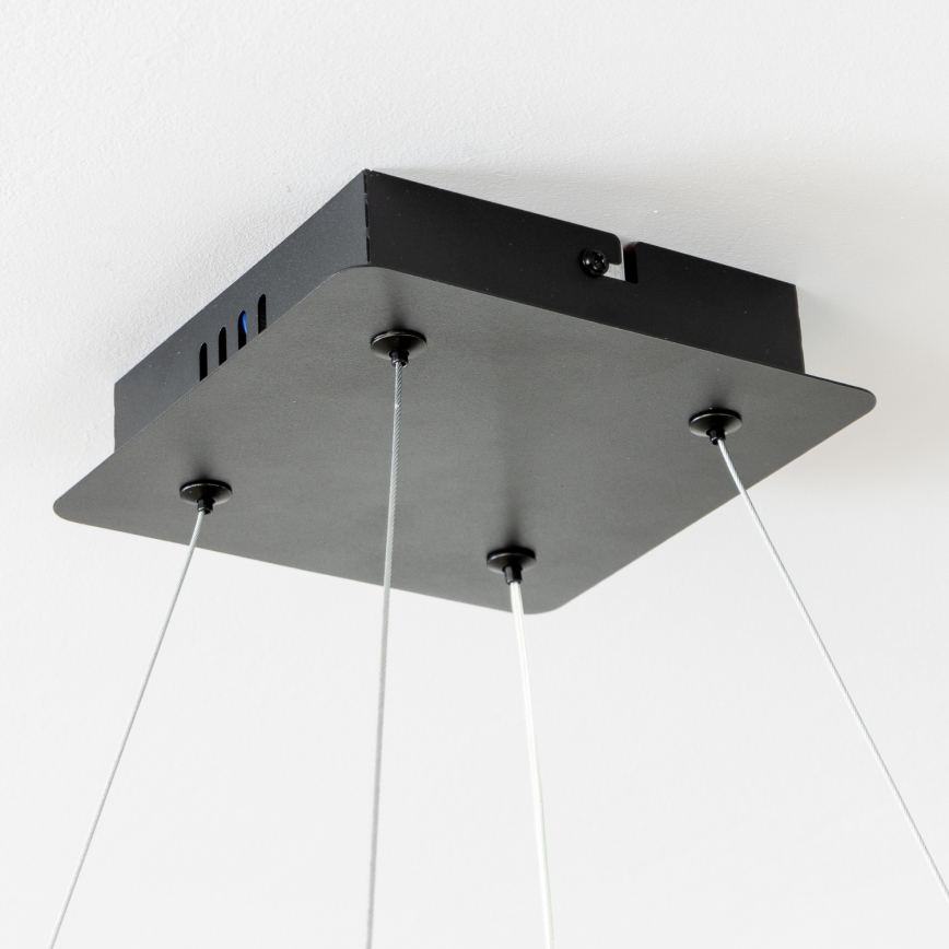 Brilagi - Lámpara colgante LED regulable con cable FALCON II LED/80W/230V 3000-6500K 40x40 cm negro + mando a distancia