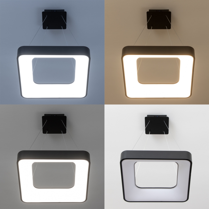 Brilagi - Lámpara colgante LED regulable con cable FALCON II LED/80W/230V 3000-6500K 40x40 cm negro + mando a distancia