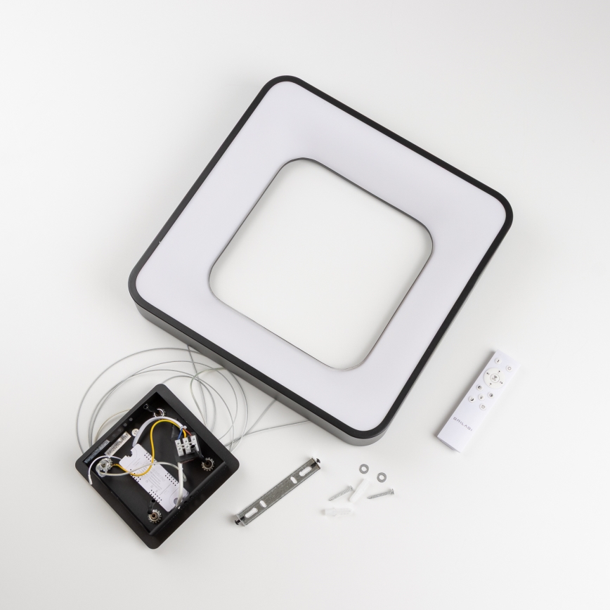 Brilagi - Lámpara colgante LED regulable con cable FALCON II LED/80W/230V 3000-6500K 40x40 cm negro + mando a distancia