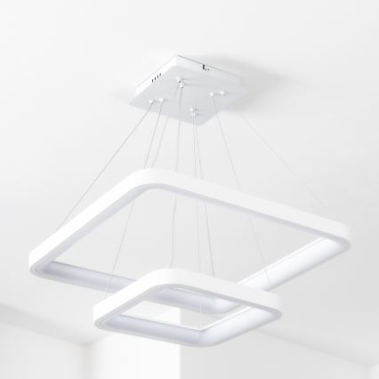 Brilagi - Lámpara colgante LED regulable FALCON SLIM LED/78W/230V 3000-6500K 50x50 cm blanca + mando a distancia