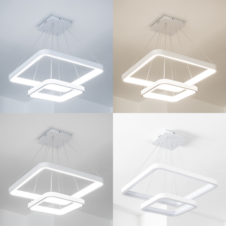 Brilagi - Lámpara colgante LED regulable FALCON SLIM LED/78W/230V 3000-6500K 50x50 cm blanca + mando a distancia