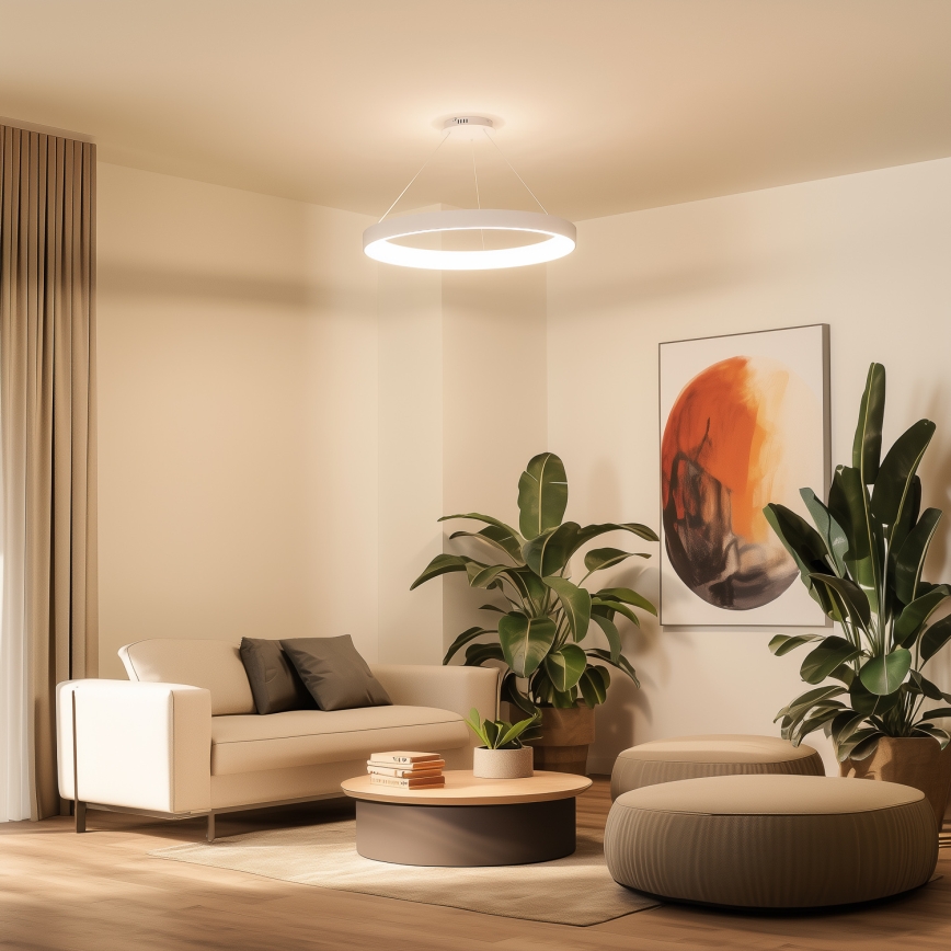 Brilagi - Lámpara colgante regulable con cable FALCON II LED/108W/230V 3000-6500K diámetro 80 cm blanca + mando a distancia