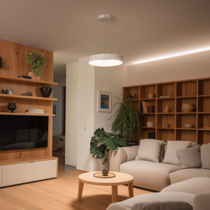 Brilagi - Lámpara colgante LED regulable con cable FALCON II LED/67W/230V 3000-6500K diám. 40 cm blanco + mando a distancia