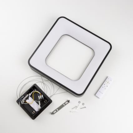 Brilagi - Lámpara colgante LED regulable suspendida en cable FALCON II LED/80W/230V 3000-6500K 40x40 cm negra + mando a distancia