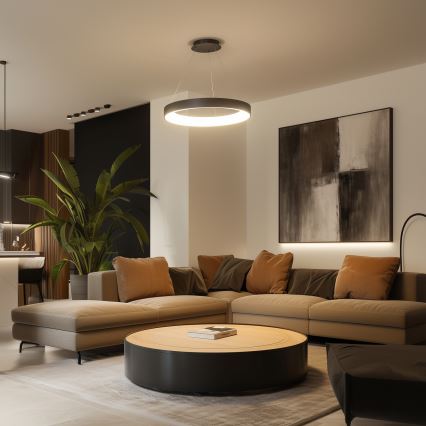 Brilagi - Lámpara colgante LED regulable con cable FALCON II LED/99W/230V 3000-6500K Ø 60 cm negra + mando a distancia