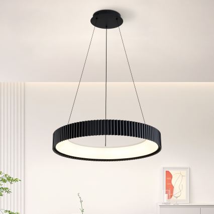 Brilagi - Lámpara colgante LED regulable suspendida por cable FALCON MODERN LED/54W/230V 3000-6500K diámetro 60 cm negra + mando a distancia