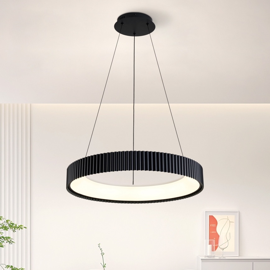 Brilagi - Lámpara colgante LED regulable suspendida por cable FALCON MODERN LED/54W/230V 3000-6500K diámetro 60 cm negra + mando a distancia