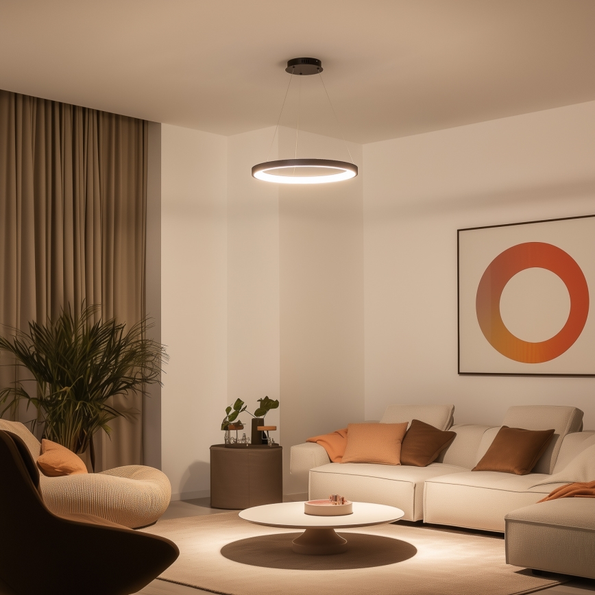 Brilagi - Lámpara colgante LED regulable con cable FALCON SLIM LED/42W/230V 3000-6500K Ø 50 cm negra + mando a distancia