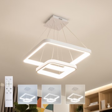 Brilagi - Lámpara colgante LED regulable FALCON SLIM LED/78W/230V 3000-6500K 50x50 cm blanca + mando a distancia