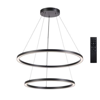 Brilagi - Lámpara colgante LED regulable con cable PORTOFINO LED/98W/230V 3000-6000K diámetro 80 cm negro + mando a distancia