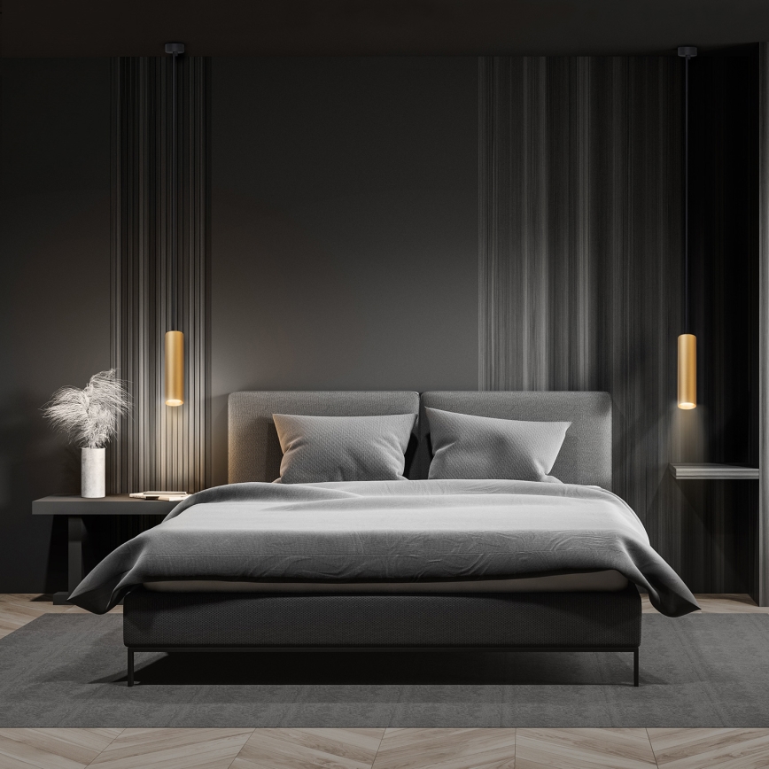 Brilagi - Lámpara colgante LED RGBW regulable con cable SELE 1xGU10/6W/230V 3000K negro/dorado