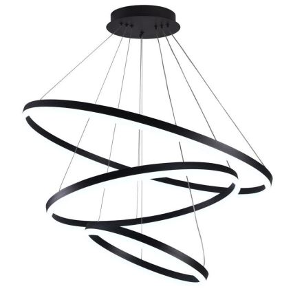 Brilagi - Lámpara colgante LED regulable de cable CIRCLE LED/125W/230V 3000-6500K Ø 80 cm negra + mando a distancia