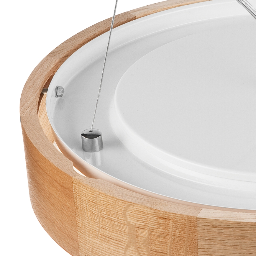 Brilagi - Lámpara colgante regulable LED RGBW con suspensión por cable CARVALHO 2xE27/15W/230V 2700-6500K Wi-Fi roble, Ø 37 cm