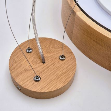 Brilagi - Lámpara colgante LED RGBW regulable con cable CARVALHO 3xE27/15W/230V 2700-6500K Wi-Fi roble, diámetro 47,5 cm