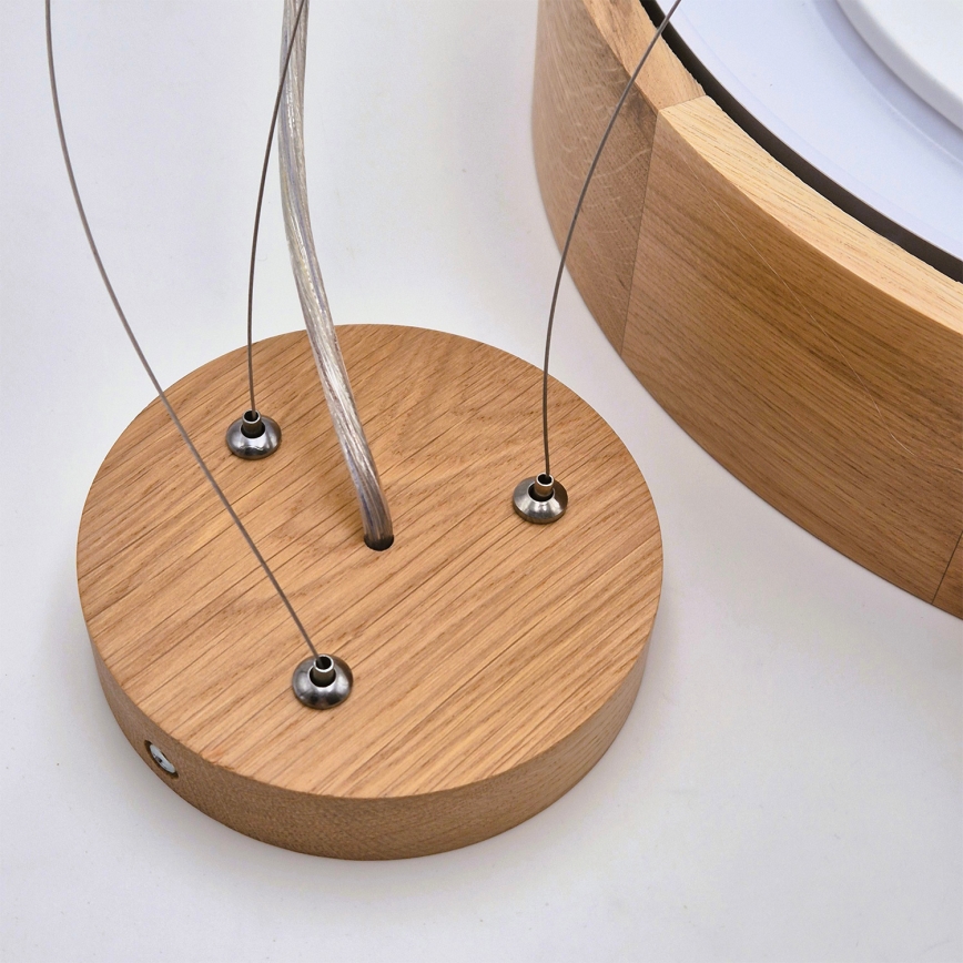 Brilagi - Lámpara colgante LED RGBW regulable con cable CARVALHO 3xE27/15W/230V 2700-6500K Wi-Fi roble, diámetro 47,5 cm