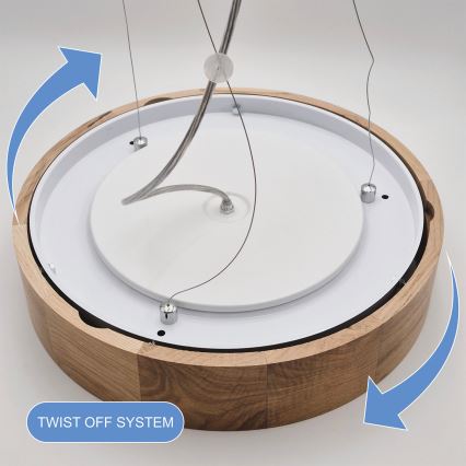 Brilagi - Lámpara colgante LED RGBW regulable con cable CARVALHO 3xE27/15W/230V 2700-6500K Wi-Fi roble, diámetro 47,5 cm