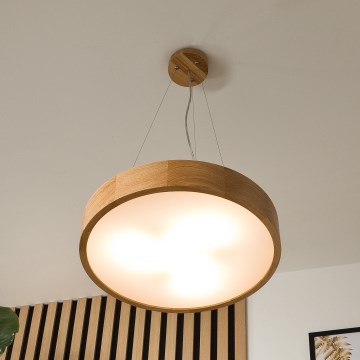 Brilagi - Lámpara colgante LED RGBW regulable con cable CARVALHO 3xE27/15W/230V 2700-6500K Wi-Fi roble, diámetro 47,5 cm