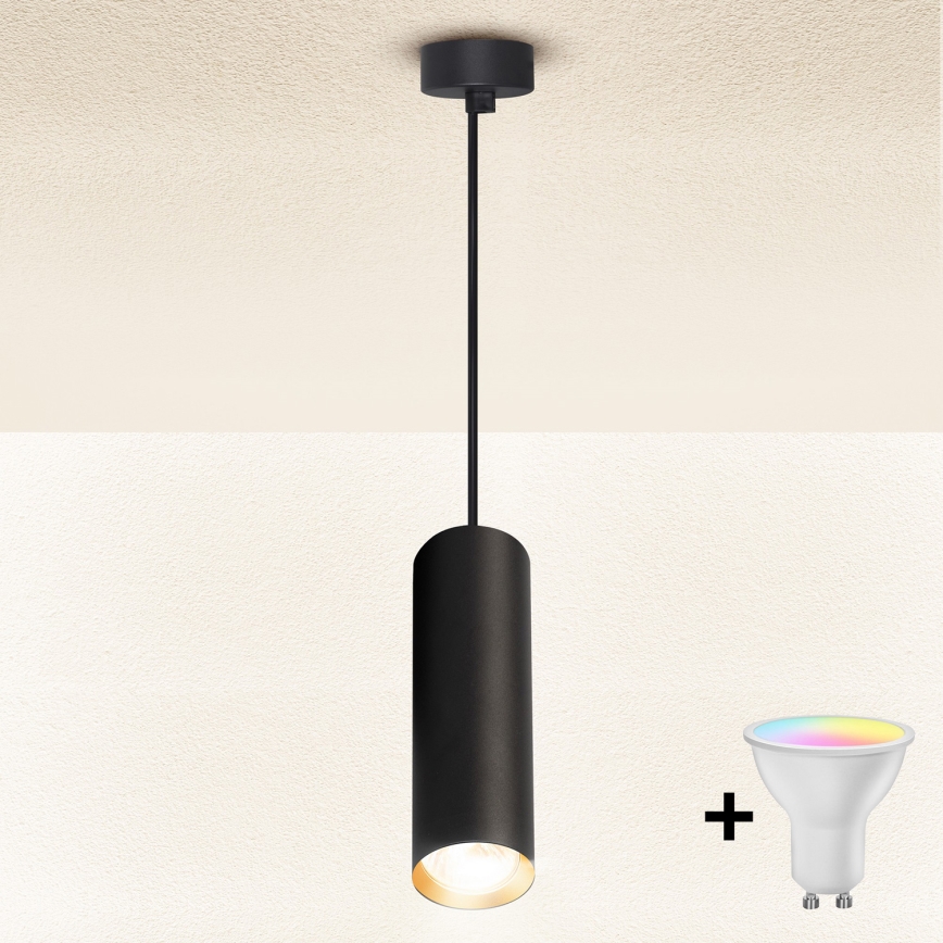 Brilagi - Lámpara colgante LED RGBW regulable de cable SELE 1xGU10/6,5W/230V 2700-6500K negro/dorado