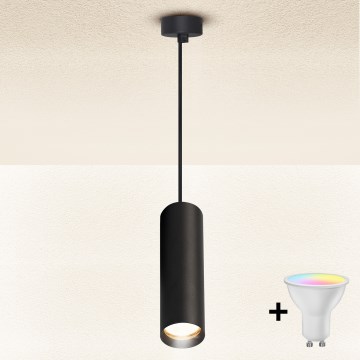 Brilagi - Lámpara colgante LED RGBW regulable SELE con cable 1xGU10/6W/230V 3000K negra