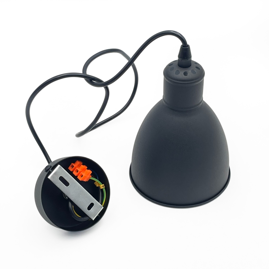 Brilagi - Lámpara colgante LED RIDDY con cable 1xE27/60W/230V negra