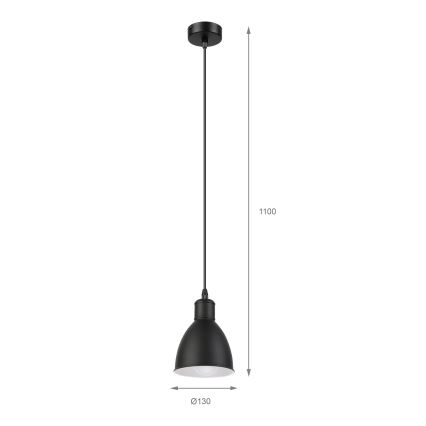 Brilagi - Lámpara colgante LED RIDDY con cable 1xE27/60W/230V negra