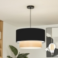 Brilagi - Lámpara colgante LED sobre cable CERIA 1xE27/40W/230V Ø 50 cm negro/beige