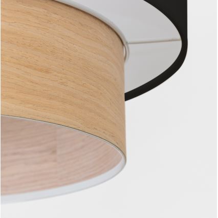 Brilagi - Lámpara colgante LED sobre cable CERIA 1xE27/40W/230V Ø 50 cm negro/beige