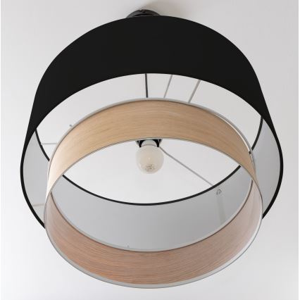 Brilagi - Lámpara colgante LED sobre cable CERIA 1xE27/40W/230V Ø 50 cm negro/beige