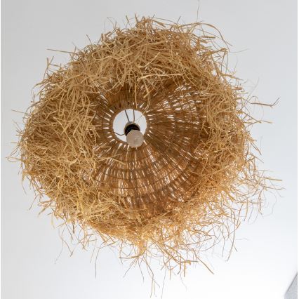 Brilagi - Lámpara colgante LED sobre cable CERIA BOHO 1xE27/40W/230V Ø 60 cm de rafia