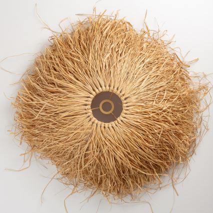 Brilagi - Lámpara colgante LED sobre cable CERIA BOHO 1xE27/40W/230V Ø 60 cm de rafia