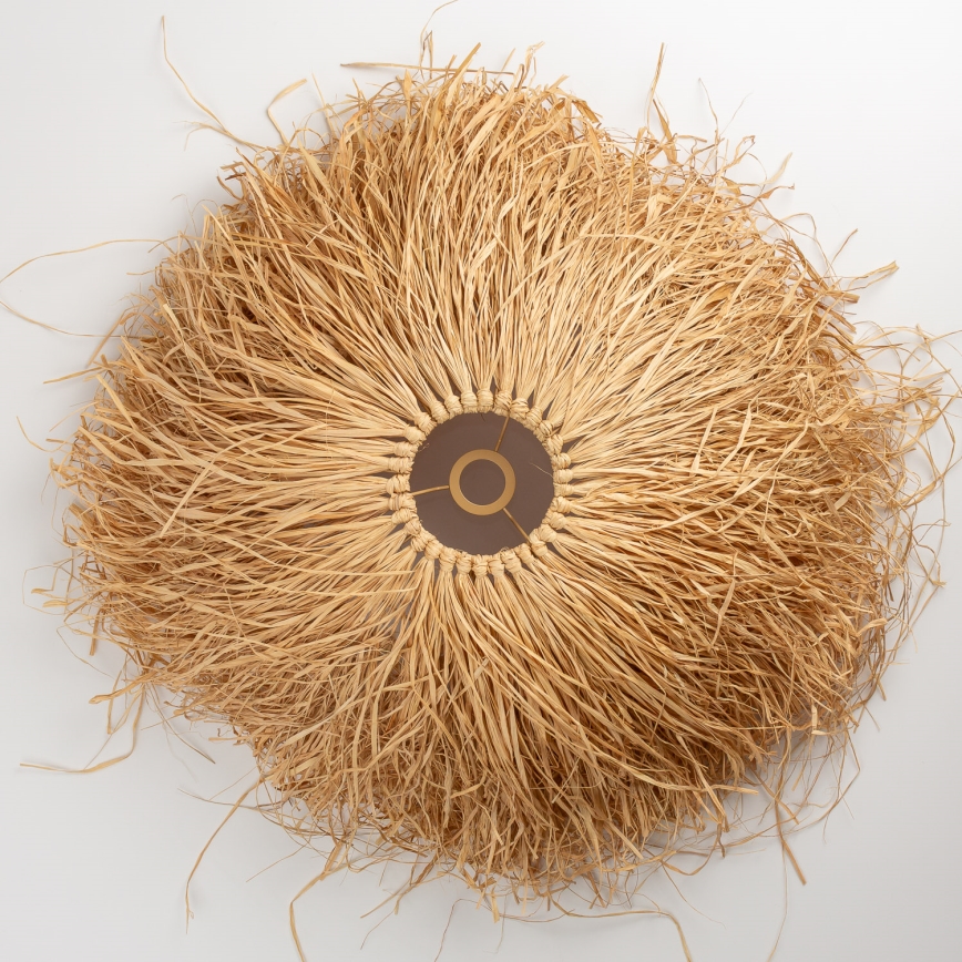 Brilagi - Lámpara colgante LED sobre cable CERIA BOHO 1xE27/40W/230V Ø 60 cm de rafia