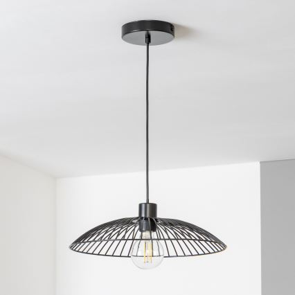 Brilagi - Lámpara colgante LED sobre cable CERIA WIRE 1xE27/40W/230V diámetro 38 cm negro