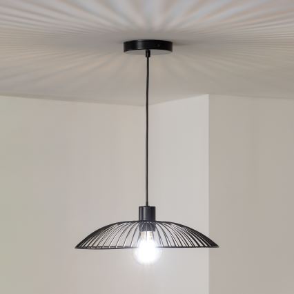 Brilagi - Lámpara colgante LED sobre cable CERIA WIRE 1xE27/40W/230V diámetro 38 cm negro