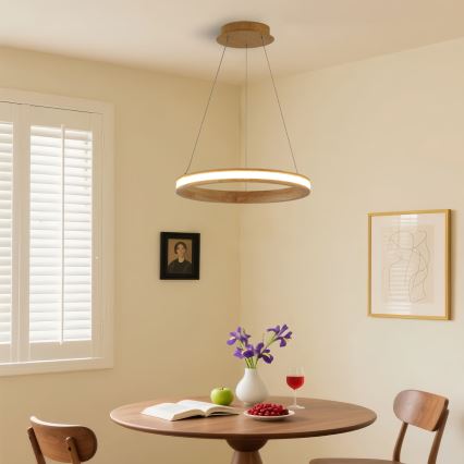 Brilagi - Lámpara colgante LED suspendida de cable UMEA WOOD LED/30W/230V, Ø 40 cm, madera