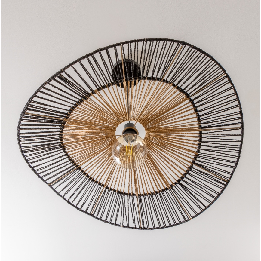 Brilagi - Lámpara colgante LED suspendida por cable CERIA BOHO 1xE27/40W/230V diámetro 50 cm negro/marrón