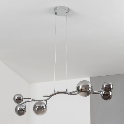 Brilagi - Lámpara colgante LED suspendida por cable MISTEL 6xG9/3W/230V cromo negro/ahumado
