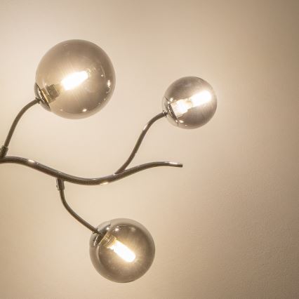 Brilagi - Lámpara colgante LED suspendida por cable MISTEL 6xG9/3W/230V cromo negro/ahumado