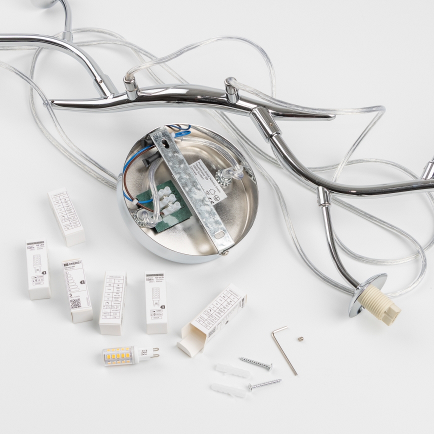 Brilagi - Lámpara colgante LED suspendida por cable MISTEL 6xG9/3W/230V cromo negro/ahumado