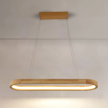 Brilagi - Lámpara colgante LED suspendida por cable UMEA WOOD LED/30W/230V 70x20 cm madera